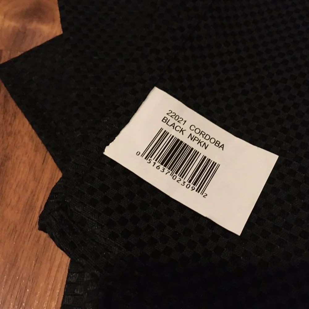 Placemat and Napkin Set - Black - Set of Four (4)